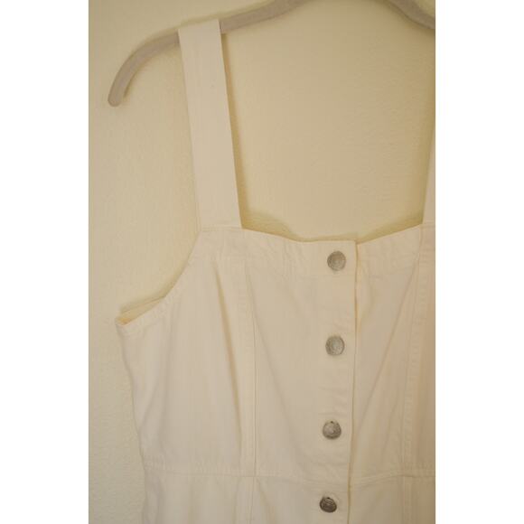 Madewell Denim Square Neck Button Up Mini Dress Size 10 - Picture 4 of 8